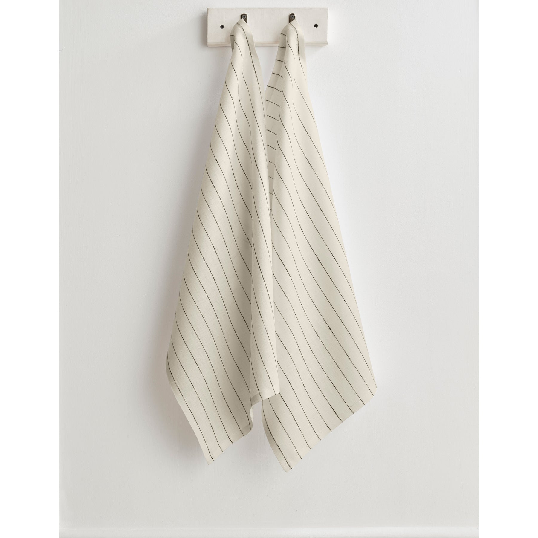 Premium Pinstripe Kitchen Towels Set of 2 - Absorbent Cotton Dish Towels for Drying Dishes & Cleaning - Perfect for Modern Kitchens & Housewarming Gifts