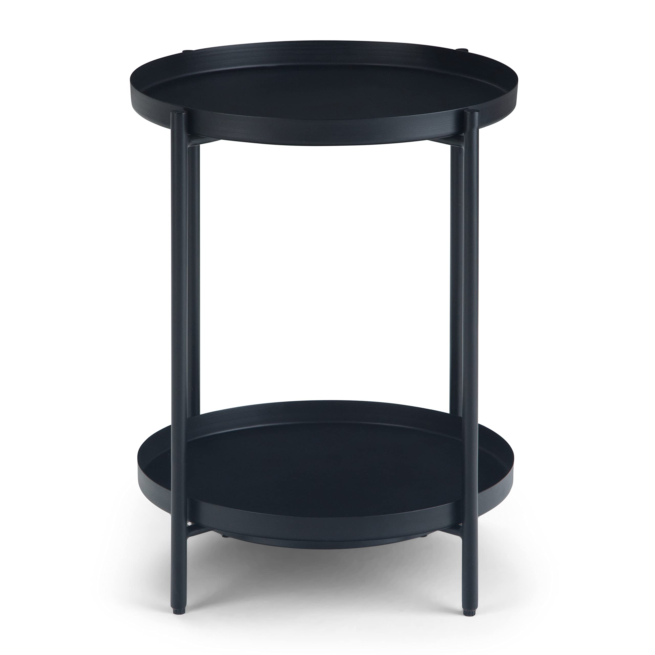 SIMPLIHOME Monet Industrial 17 Inch Wide Black Metal End Table - Stylish Side Table for Living Room, Bedroom & Office | Perfect for Holding Lamps, Books & Decor