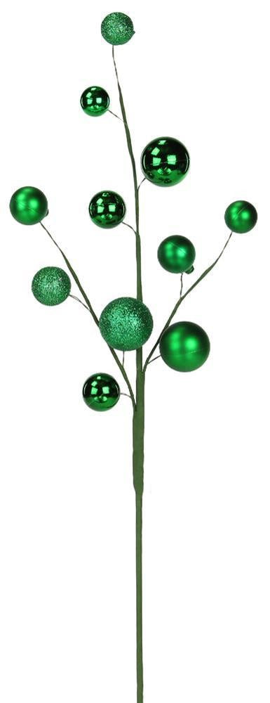 24-Piece Mixed Emerald Green Vacuum Plated Ball Picks for Acrylic Nails - Perfect for Nail Art, DIY Manicures & Professional Salon Use