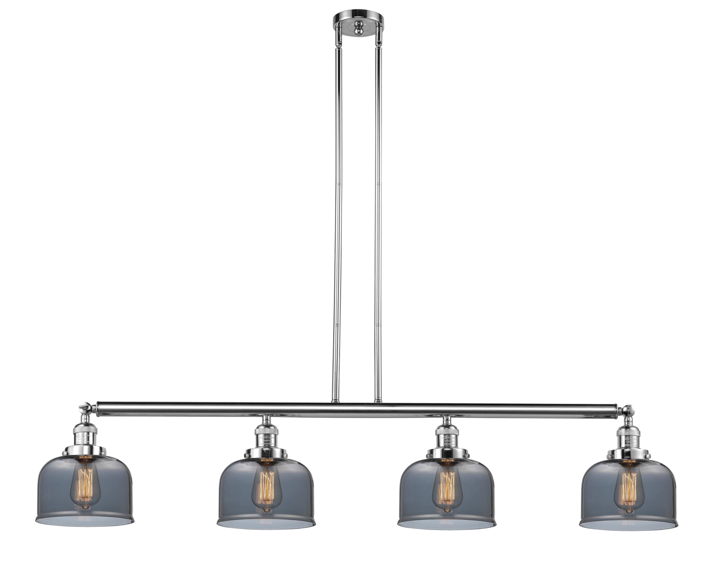 214-PC-G73 Large Bell 3-Light Island Pendant Light in Polished Chrome - Perfect for Kitchen, Dining Room, and Foyer Lighting