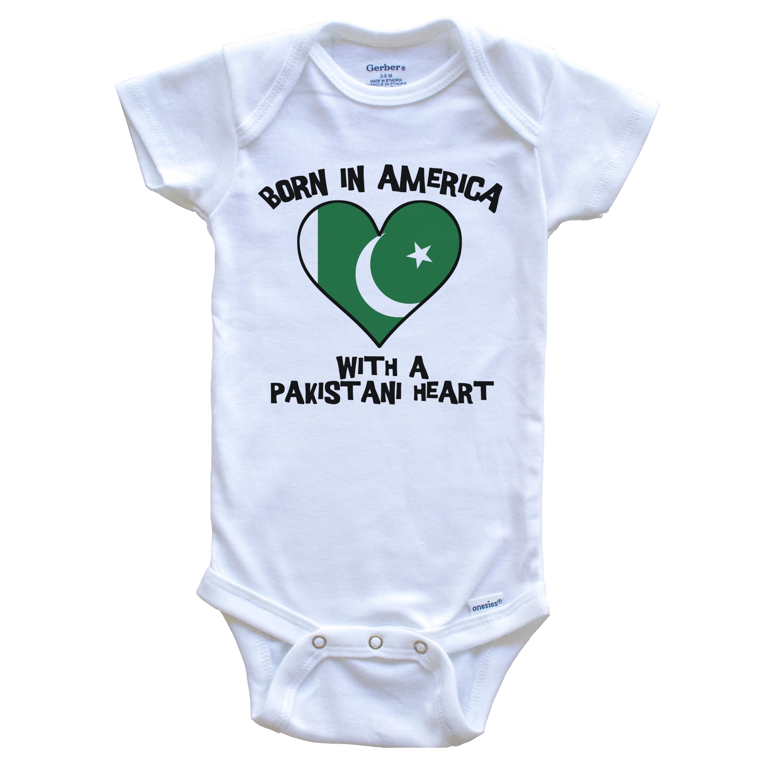 Pakistan Flag Baby Bodysuit - American Made One-Piece Infant Outfit for Cultural Pride & Special Occasions