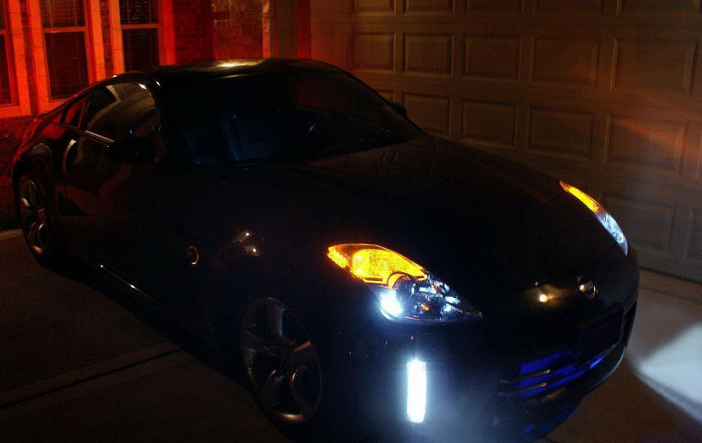 2006-2009 Nissan 350Z 370Z Style Switchback LED Daytime Running Lights & Turn Signals - DRL Fog Lights for Enhanced Visibility & Safety