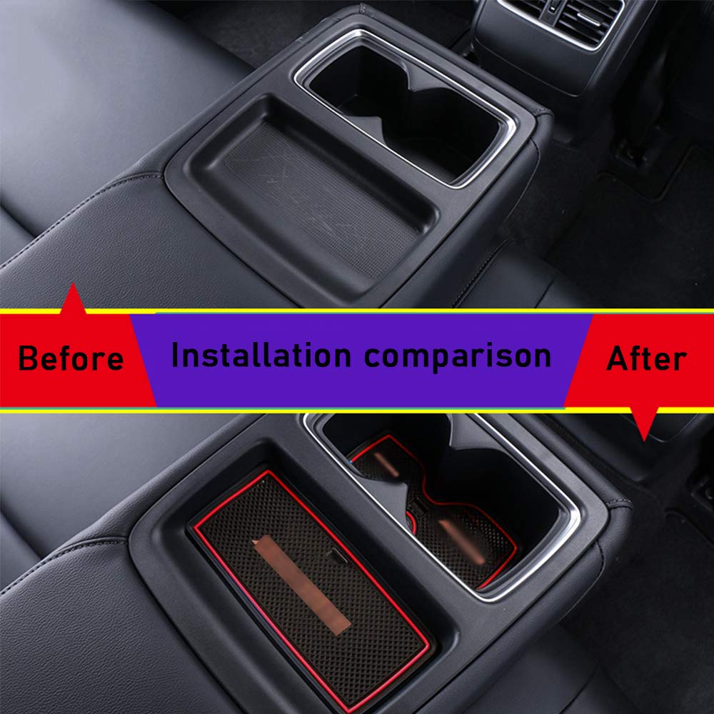 XITER Non-Slip Car Door Slot Pads for Honda Accord 10th Gen (2018-2022) - 15pcs Red Interior Accessories Set - Perfect for Cup Holders, Phone Storage & Organizing Small Items