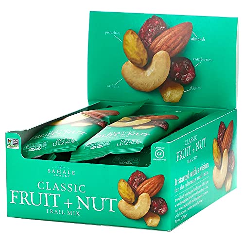 Sahale Snacks Classic Fruit and Nut Trail Mix - Healthy Snack with Almonds, Cashews & Cranberries - 1.5oz (9 Pack) - Perfect for Hiking, Camping & Office Snacks