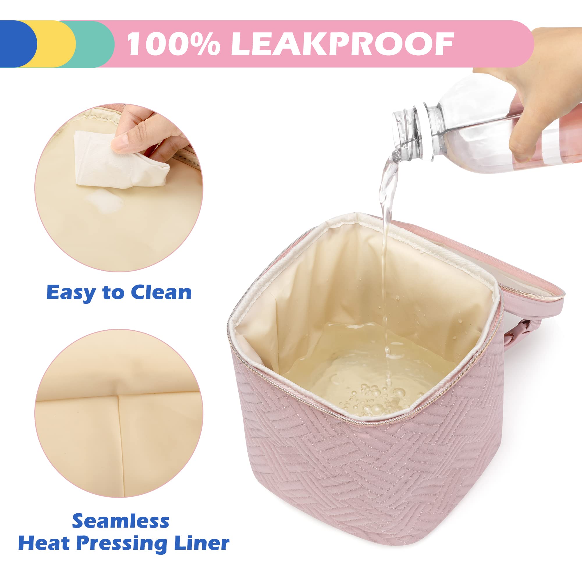 Premium Insulated Breastmilk Cooler Bag with Ice Pack - Holds 4 Large 9oz Baby Bottles | Portable Nursing Cooler for Daycare, Travel & On-the-Go Moms | Stroller-Compatible Design in Pink (Patent Pending) - Perfect for Pumping at Work, Park Outings & Family Road Trips