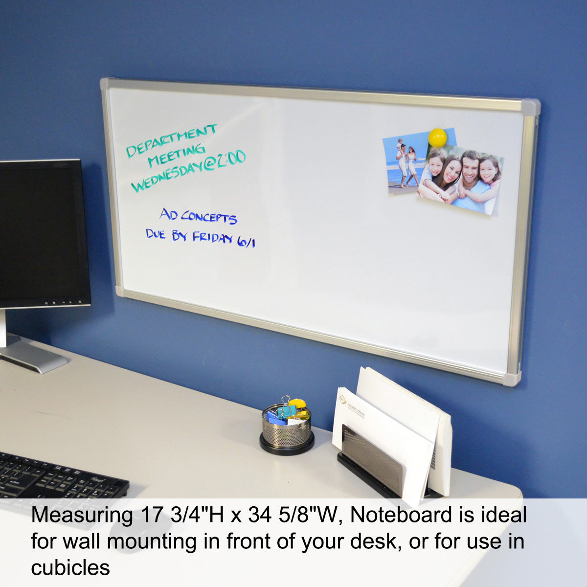 Ultra Slim Magnetic Whiteboard 34.5