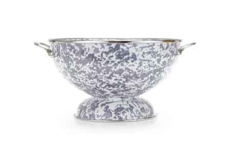 Stainless Steel 5 Quart Colander with Gray Swirl Enamel Finish - Perfect for Draining Pasta, Washing Fruits & Vegetables in Kitchen