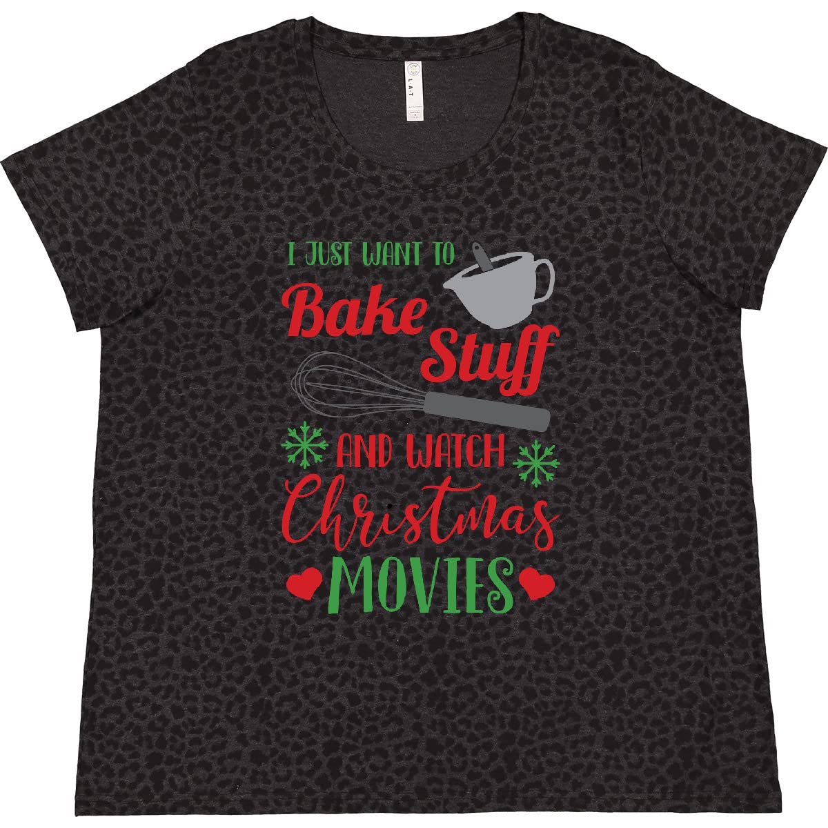I Just Want to Bake Stuff and Watch TV - Women's Plus Size Funny Baking T-Shirt - Comfortable Cotton Tee for Baking Enthusiasts & Home Cooks