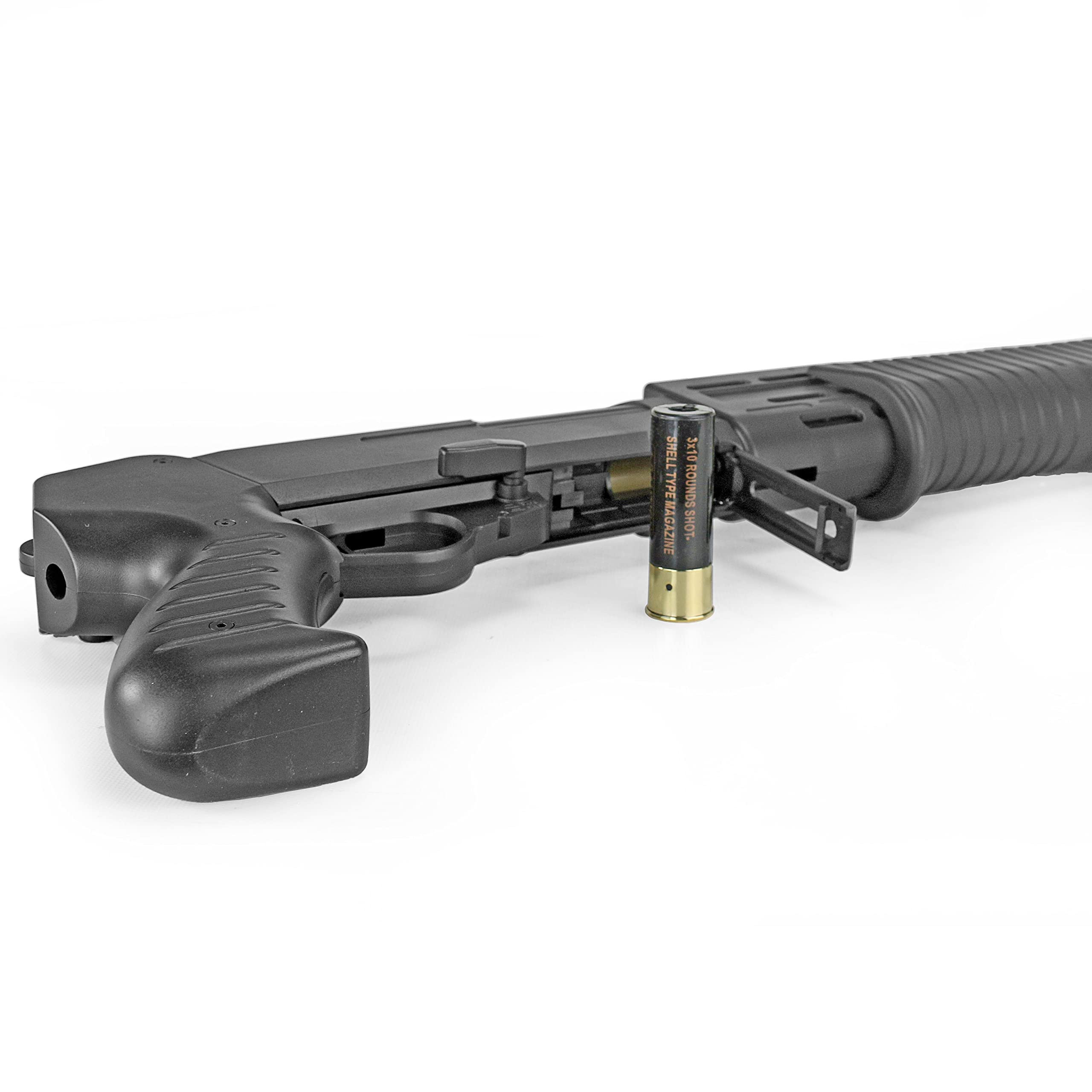 BBTac Tri-Shot Spring Airsoft Shotgun - 3 Barrel Pump Action with Shells, High FPS for Outdoor Airsoft Battles & Tactical Training