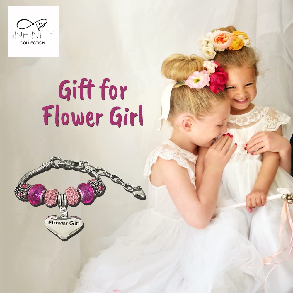 Infinity Collection Flower Girl Bracelet - Elegant Wedding Charm Bracelet for Girls | Perfect Gift for Flower Girls, Bridesmaids & Special Occasions