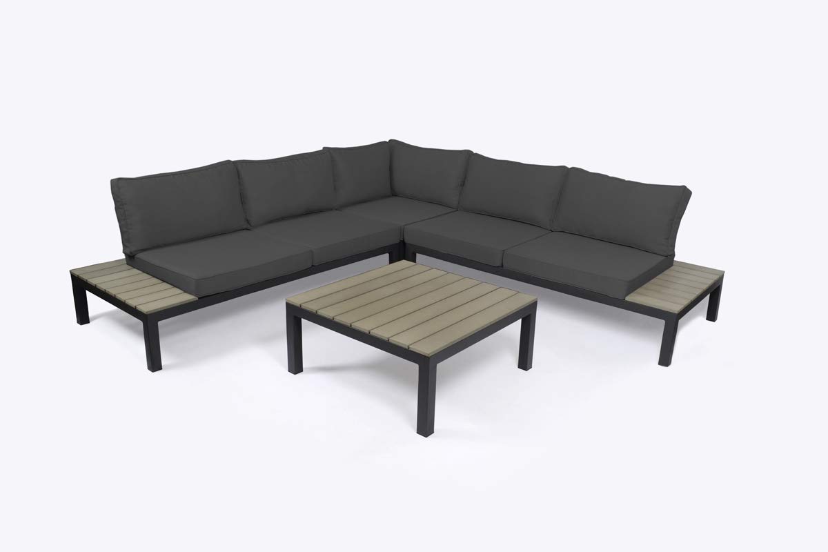 Tortuga Outdoor Sectional Sofa in Charcoal - Perfect for Patio & Garden