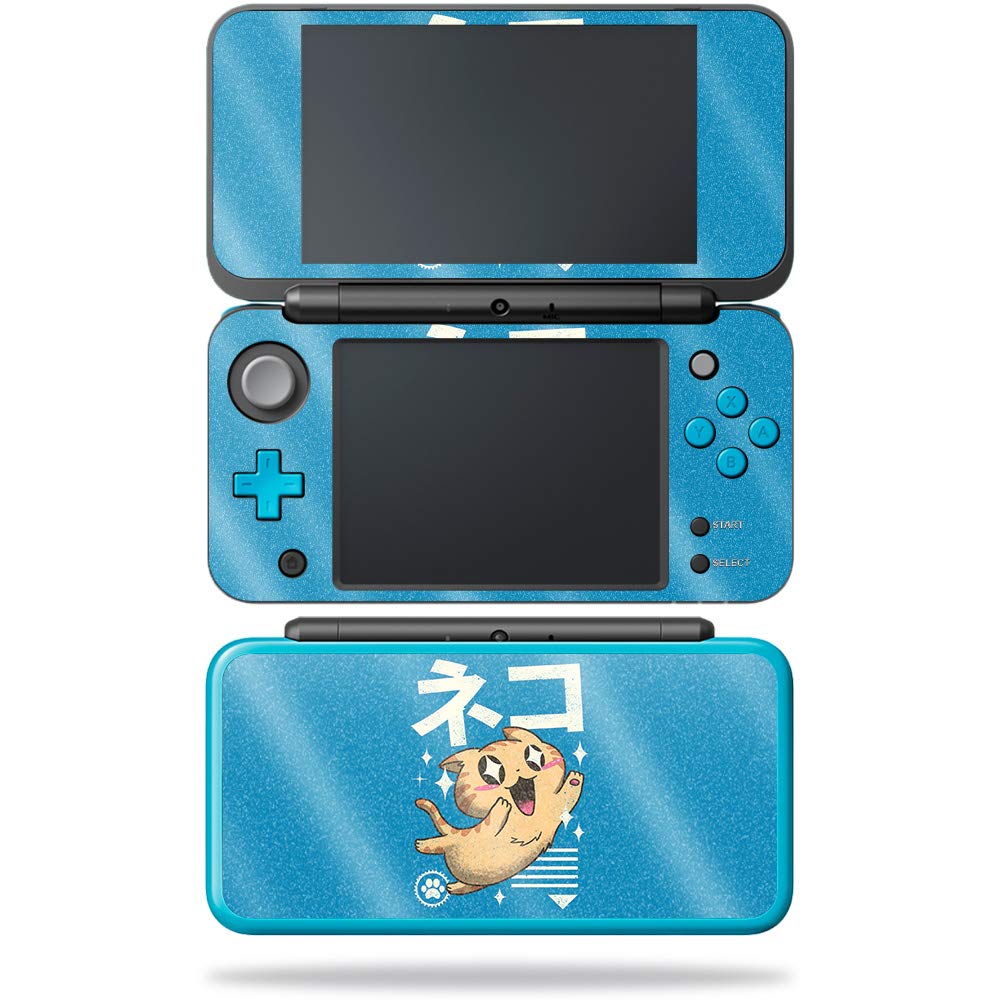 MIGHTY SKIN Glossy Glitter Protective Skin Cover for Nintendo New 2DS XL - Feline Kawaii Design | Durable Scratch-Resistant Vinyl Decal | Easy to Apply & Remove | Made in USA | Perfect for Gaming, Travel & Personalization