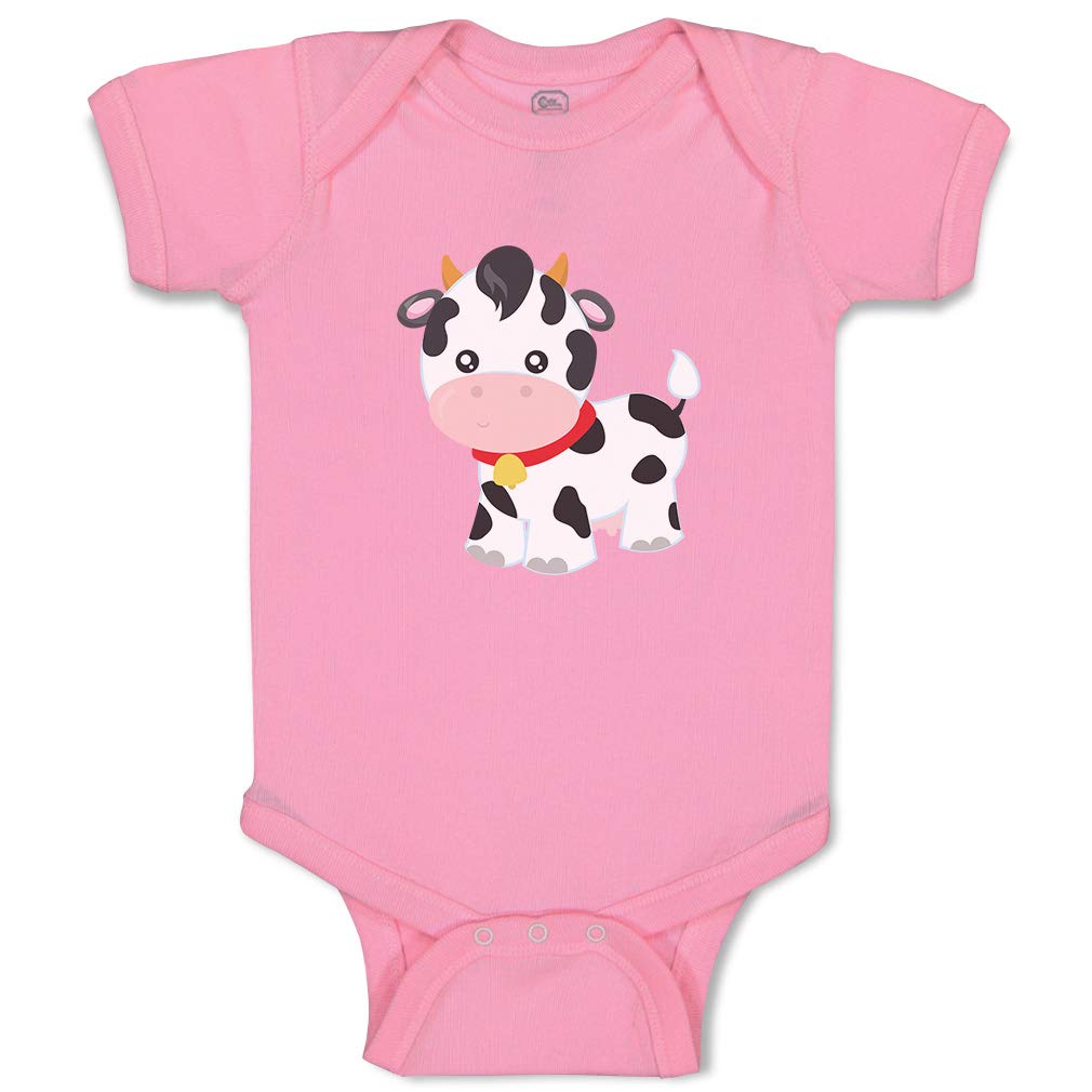 Custom Personalized Baby Bodysuit - Funny Cow Bell Design for Boys & Girls | 100% Cotton Soft Baby Clothes for Newborns & Infants | Perfect for Birthday Gifts, Baby Showers & Photo Shoots