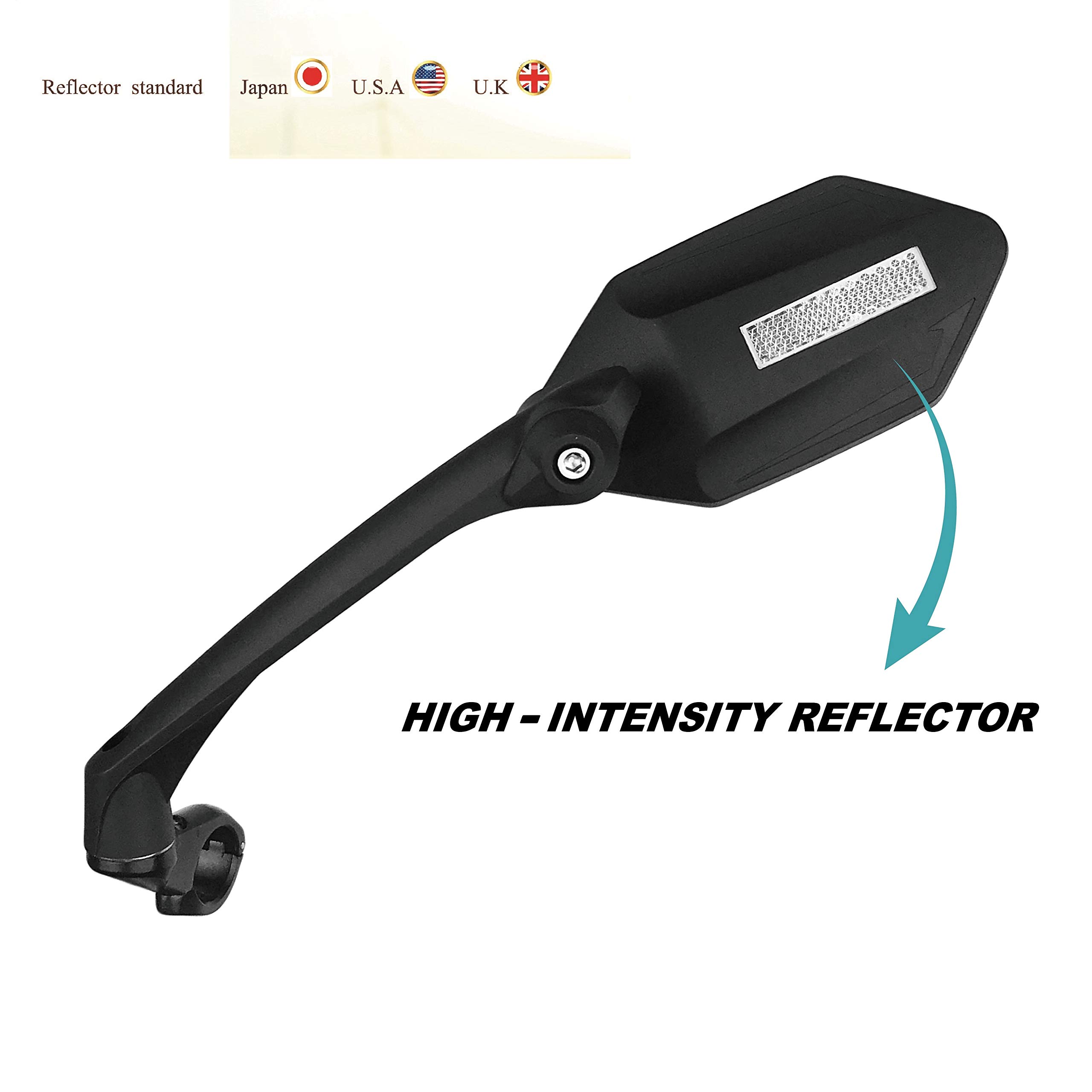 MEACHOW Scratch-Resistant Glass Bike Mirror - Rotatable Handlebar Rearview Mirror for Safe Cycling (ME-007) | Perfect for Road Bikes, Mountain Bikes & Commuting