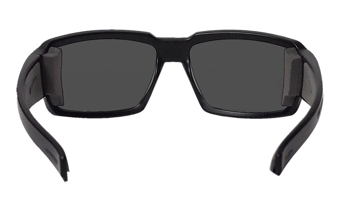 BOMBER Anti-Fog Safety Glasses for Men - Matte Black Frame with Smoke Tinted Lens, ANSI Z87.1 Certified, Non-Slip Foam Lining - Ideal for Construction, Woodworking, Outdoor Work & DIY Projects