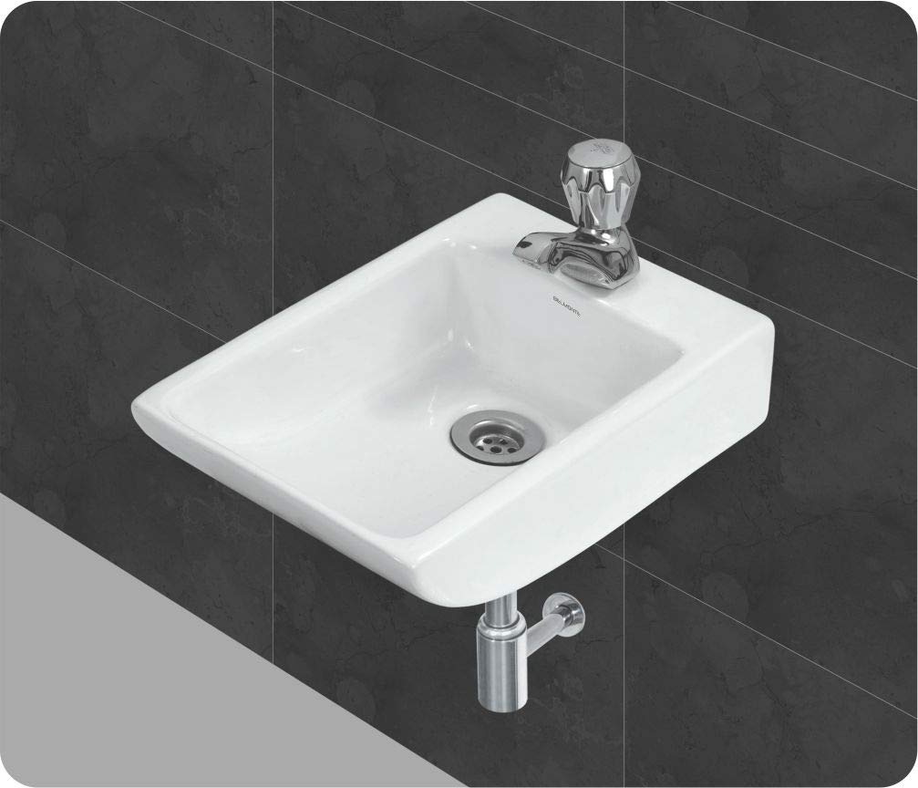 Belmonte Small Sparrow Ceramic Bathroom Sink - Glossy White Finish for Vanity, Powder Room & Guest Bathroom