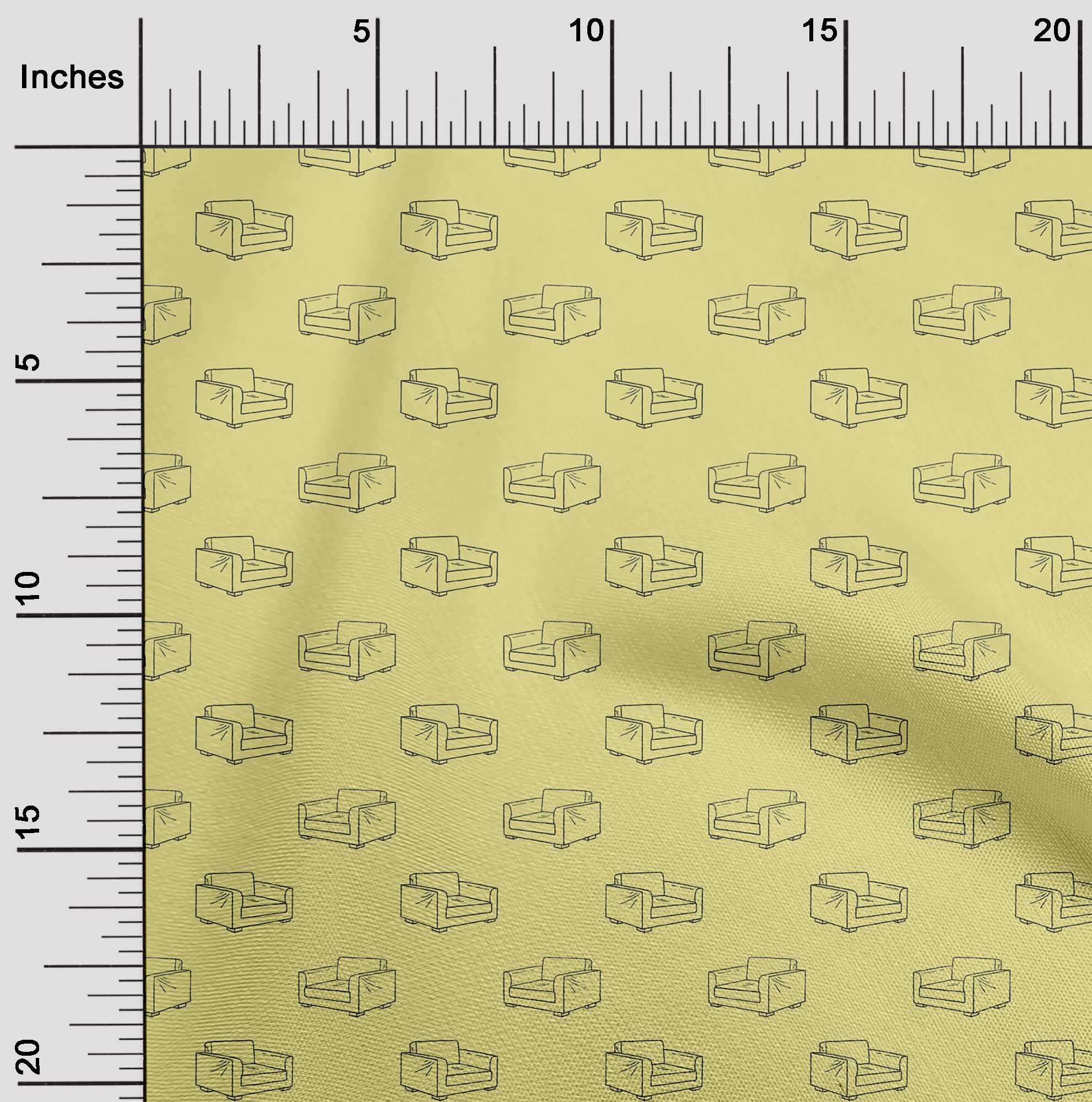 oneOone 60 Inch Wide Viscose Jersey Yellow Retro Print Fabric by The Yard - Soft Dress & Couch Upholstery Material for DIY Fashion & Home Decor Projects