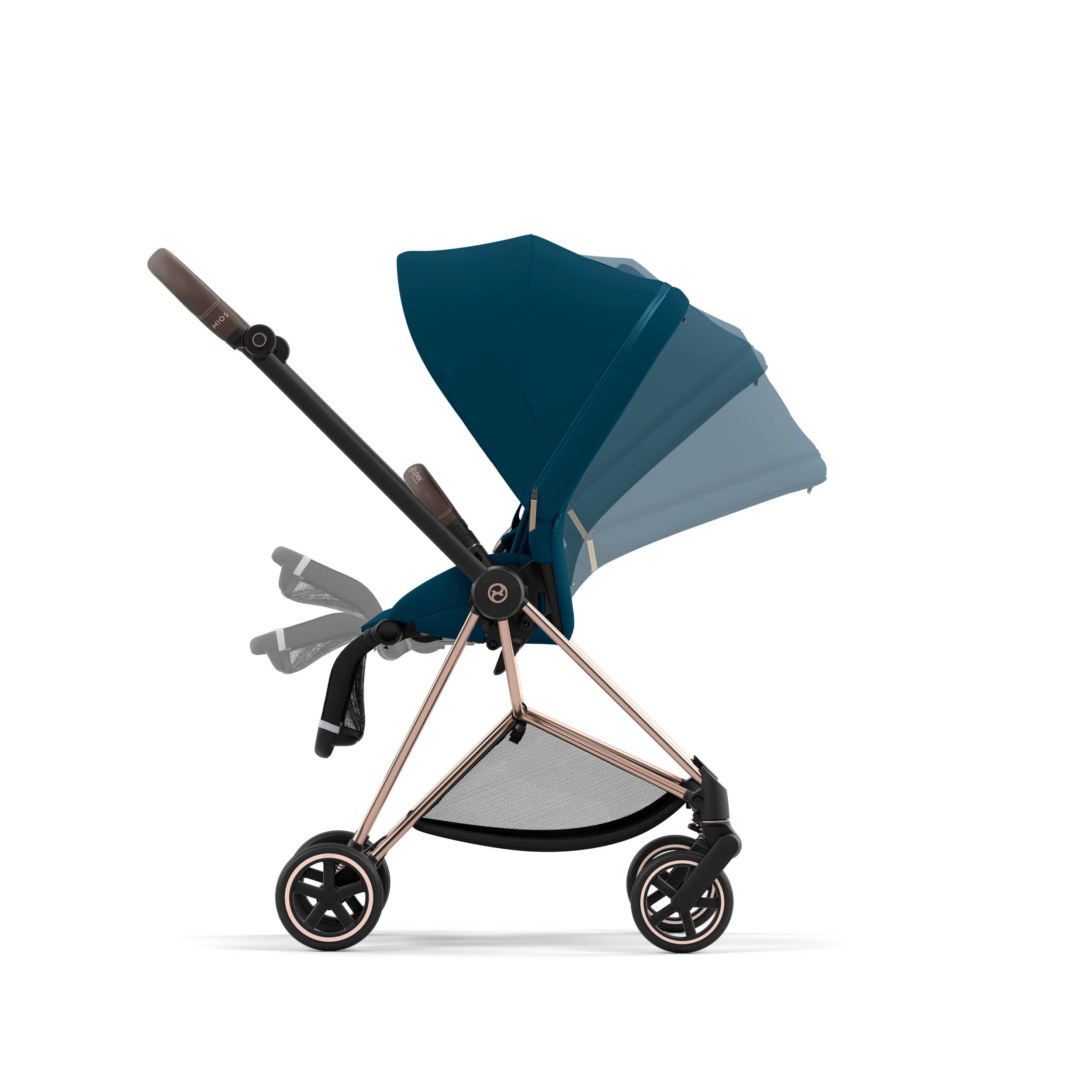 Cybex Mios 3 Complete Stroller - Rose Gold & Brown Luxury Baby Stroller with Reversible Seat | Perfect for Urban Travel, Shopping & Family Outings