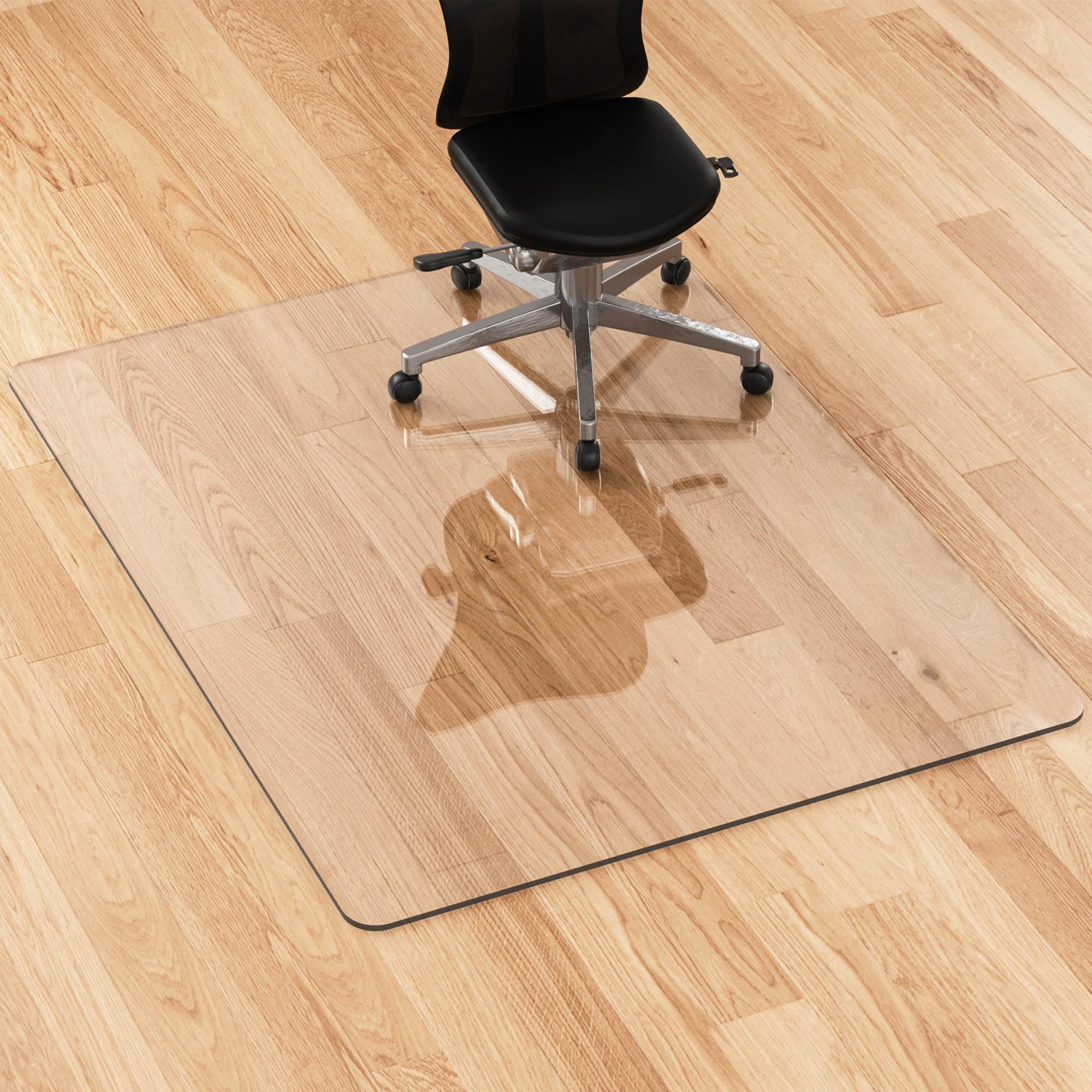 Premium Clear Office Chair Mat for Hardwood Floors & Carpets - 48