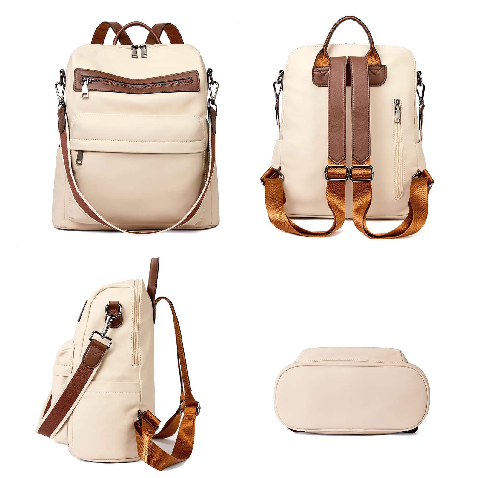 Stylish Women's Leather Backpack Purse - Fashionable Designer Shoulder Bag for Travel, Work & Daily Use | Large Capacity & Durable BROMEN Handbag