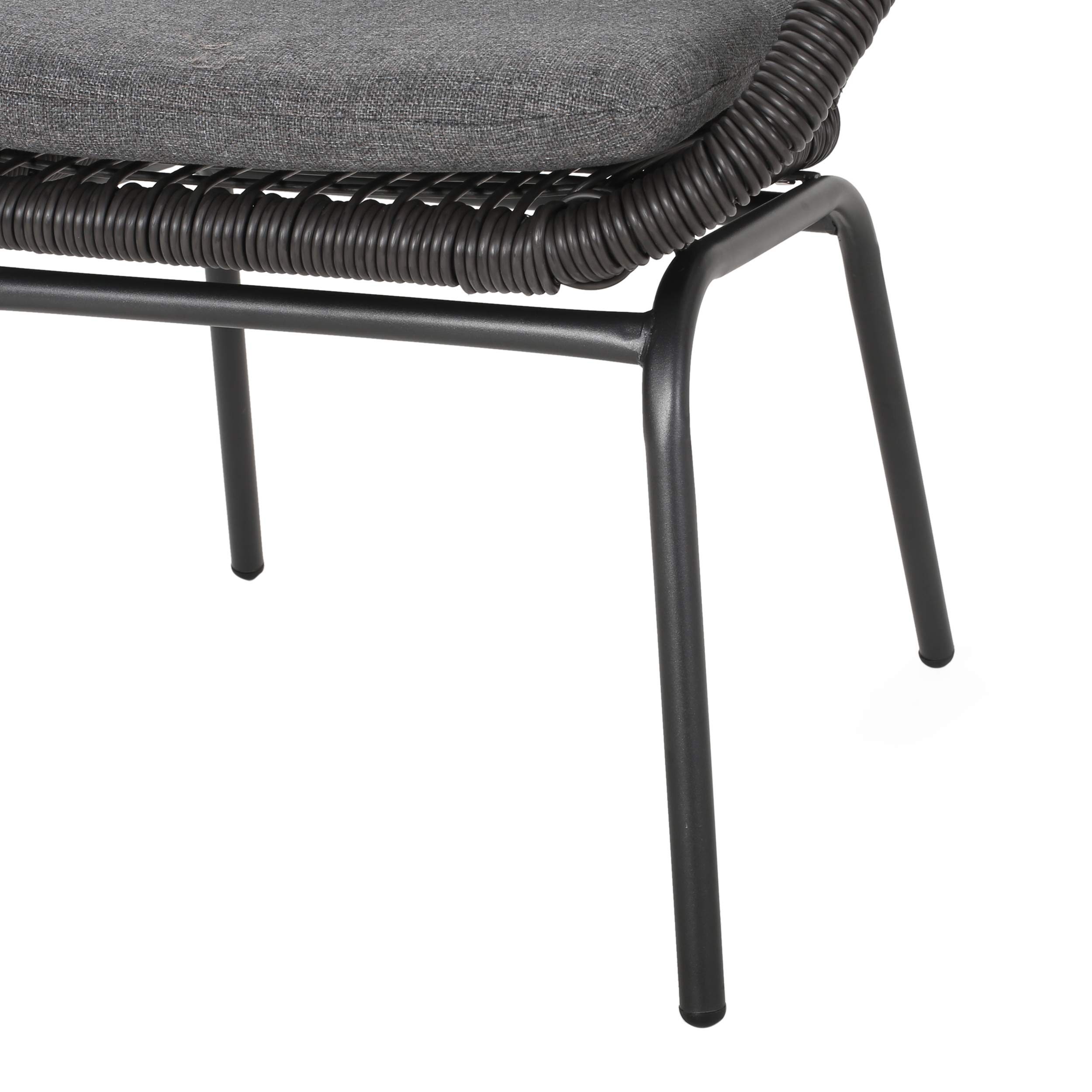 GDFStudio Outdoor Wicker Club Chair Set of 2 with Cushions - Gray & Dark Gray Patio Furniture for Garden, Poolside & Backyard Relaxation