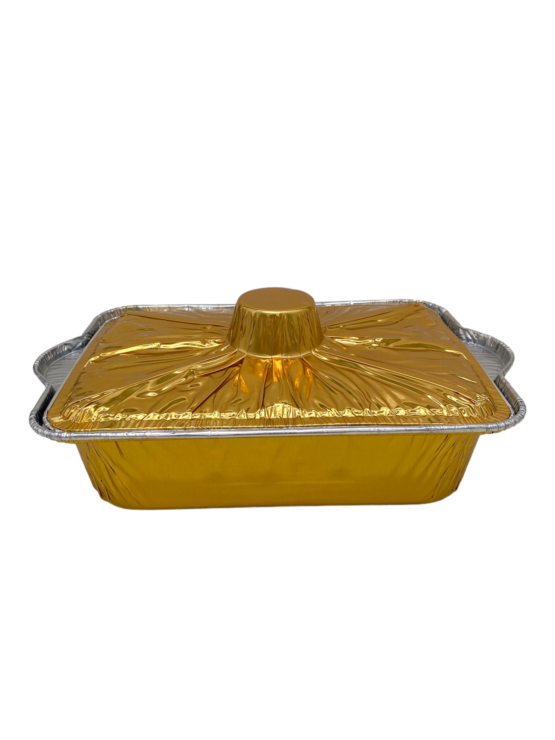 11.75x7.5x3 Inch Gold Foil Baking Pan with Lid - Perfect for Roasting, Baking, and Food Storage | Oven & Freezer Safe Disposable Aluminum Pans for Parties, Catering & Meal Prep