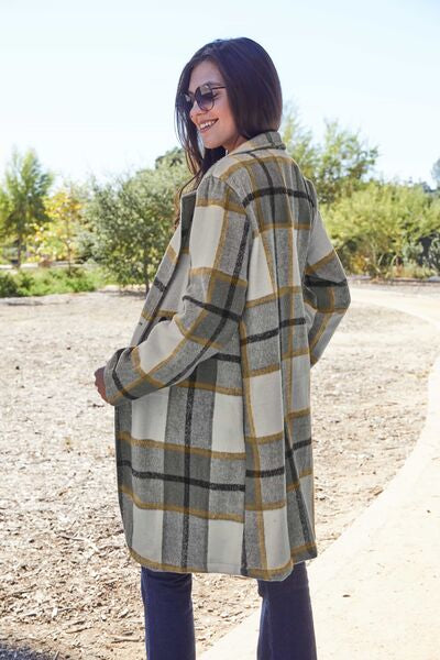 Stylish Plaid Button-Up Lapel Collar Coat for Men & Women | Trendy Fall Winter Jacket | Perfect for Office, Dating & Outdoor Activities
