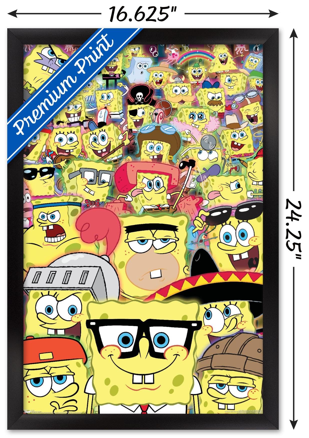 Trends International Nickelodeon SpongeBob SquarePants Disguise Wall Poster - 14.725 x 22.375 Inches Black Framed Art Print - Perfect for Kids' Room Decor, Classroom, or Office Wall Art