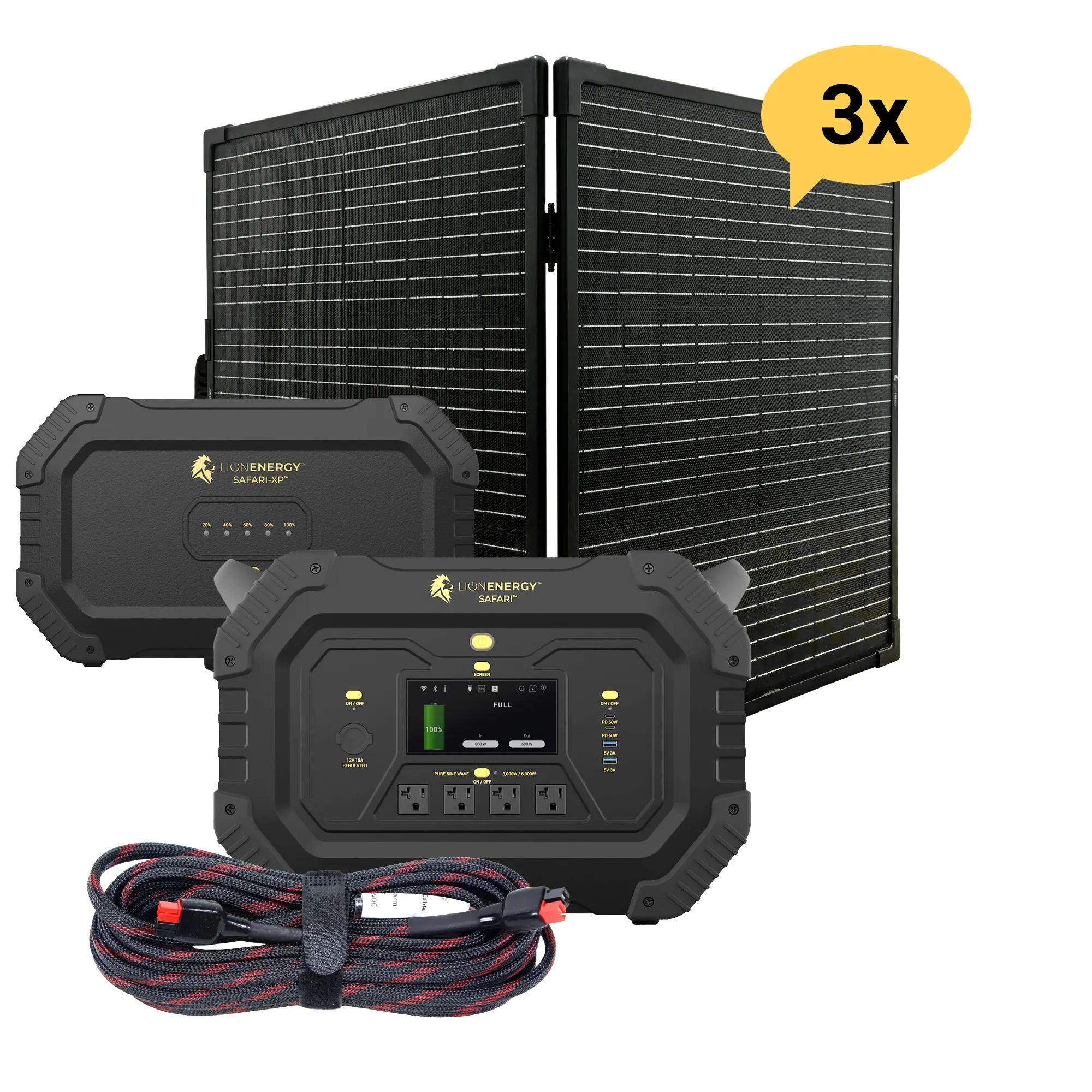 Safari+XP 3000W Portable Power Station with 4300Wh LiFePO4 Battery - Solar Generator for Camping, RV, Emergency Backup & Outdoor Adventures