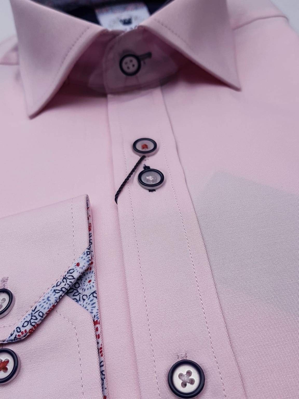Marc Darcy Alfie Pink Long Sleeve Shirt for Men - Stylish Casual Button Down Dress Shirt for Work, Date Night & Formal Occasions