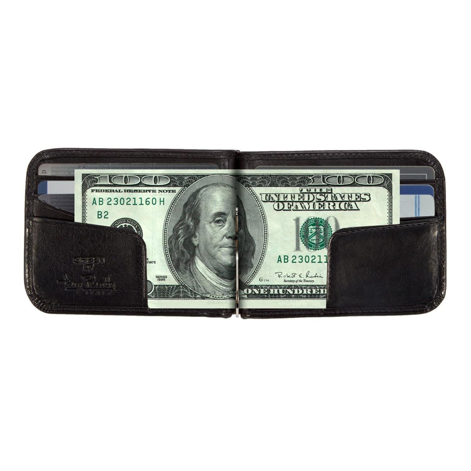 Tony Perotti Men's Slim Bifold Wallet with Money Clip - Minimalist Italian Leather Card Holder for Credit Cards & Cash - Perfect for Everyday Carry, Business & Travel