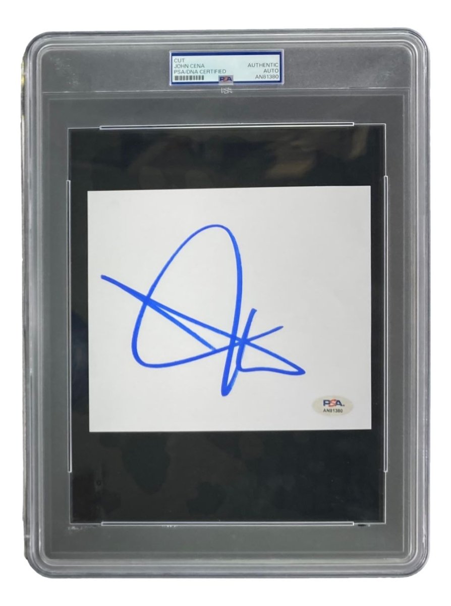 John Cena Autographed WWE Wrestling Memorabilia - PSA Certified Slabbed Large Cut Signature (AN81380) - Perfect for Collectors, Fans & Sports Memorabilia Displays