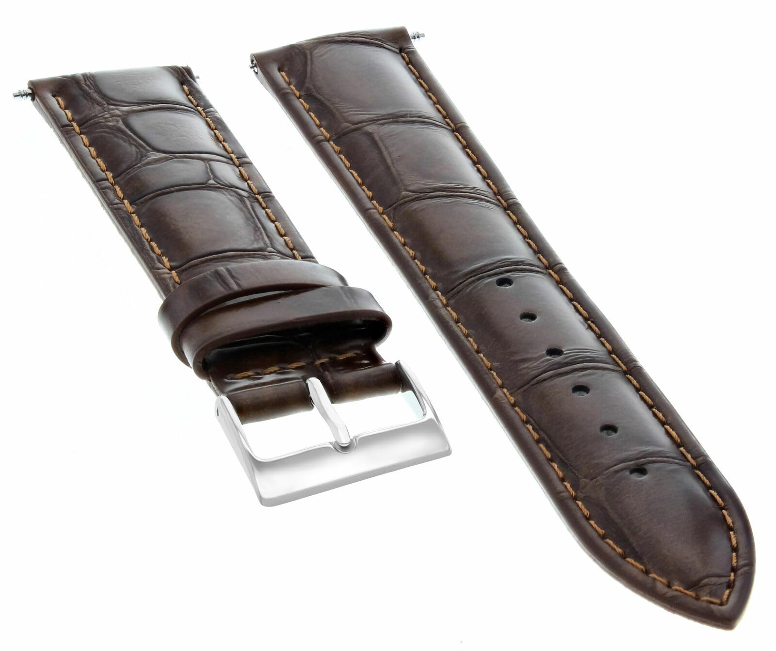 20mm/16mm Italian Leather Watch Band for Rolex Cellini - Dark Brown | Luxury Replacement Strap