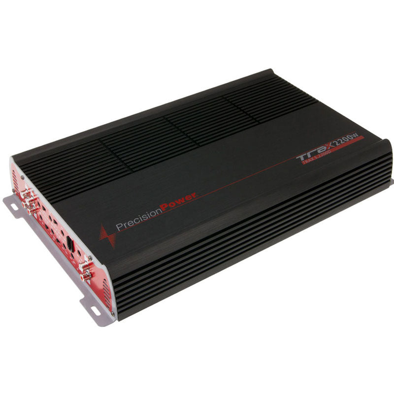 Precision Power TRAX5.2200D 2200W Max (1100W RMS) 5-Channel Class D Car Amplifier - 2 Ohm Stable, High Power for Car Audio Systems, Perfect for Subwoofers & Full-Range Speakers | Ideal for Car Audio Upgrades, Bass Boost & Clear Sound Enhancement