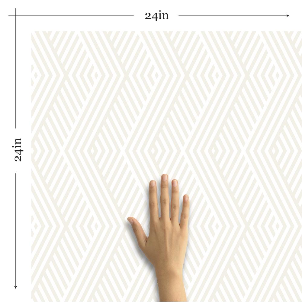 White and Beige Striped Peel and Stick Removable Wallpaper Roll - Self-Adhesive Decorative Wall Covering for Bedroom, Living Room, Nursery & Office Decor