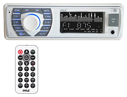 Pyle Bluetooth Marine Stereo Receiver with 6x9 Inch Waterproof Dual Speakers - Waterproof Boat Audio System for Boating, Fishing & Outdoor Adventures