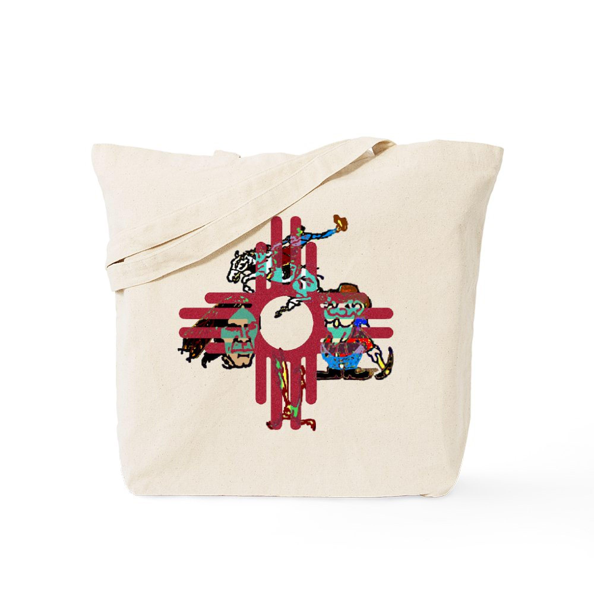 New Mexico Tote Bag - Natural Canvas Reusable Shopping Bag with Unique State Design | Eco-Friendly Grocery Tote for Farmers Market, Beach & Travel