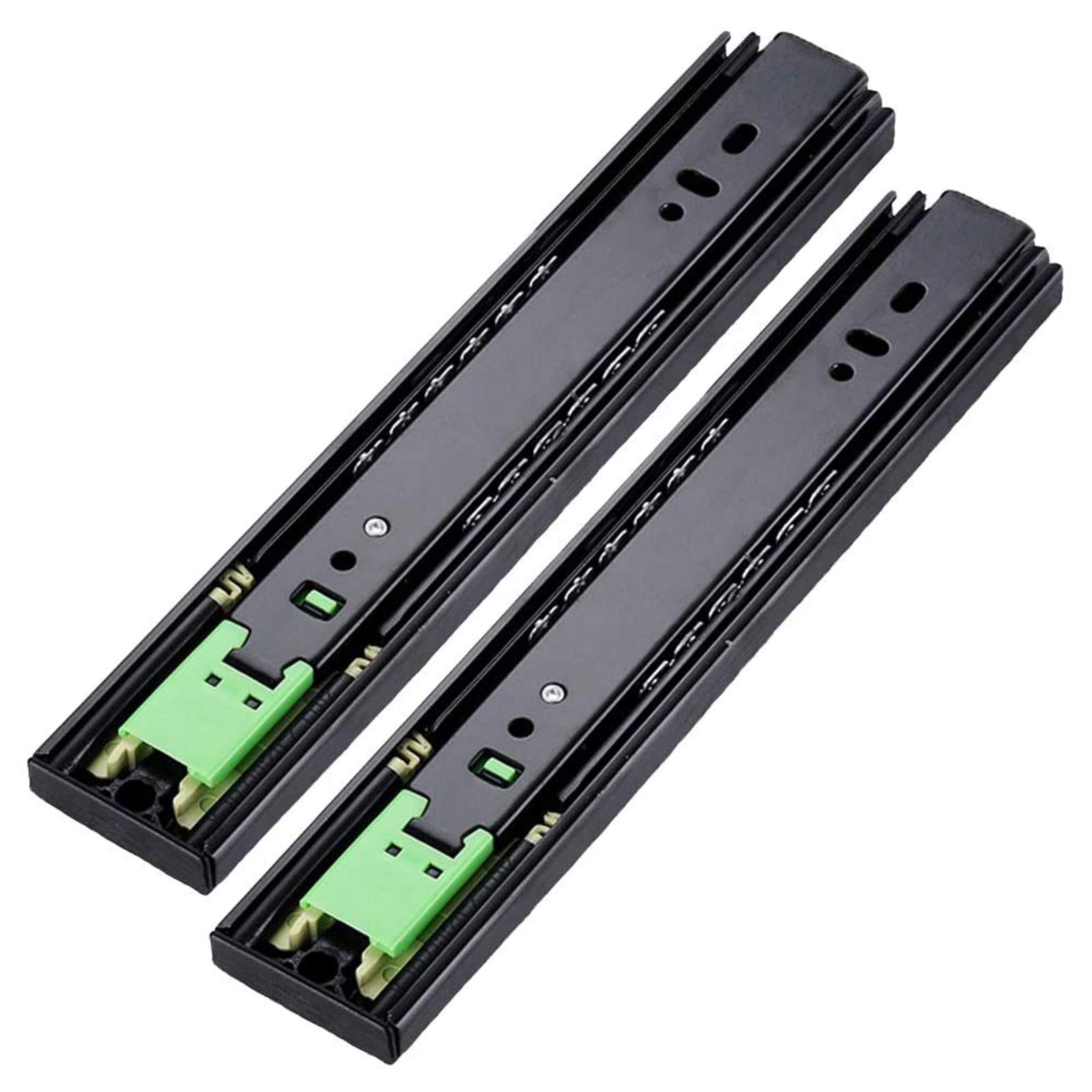 Soft Close Ball Bearing Drawer Slides - Push to Open, 3-Fold Full Extension Side Mount Drawer Runners (45kg Load Capacity, 2-Pack) - Perfect for Kitchen Cabinets, Office Furniture & Wardrobe Storage
