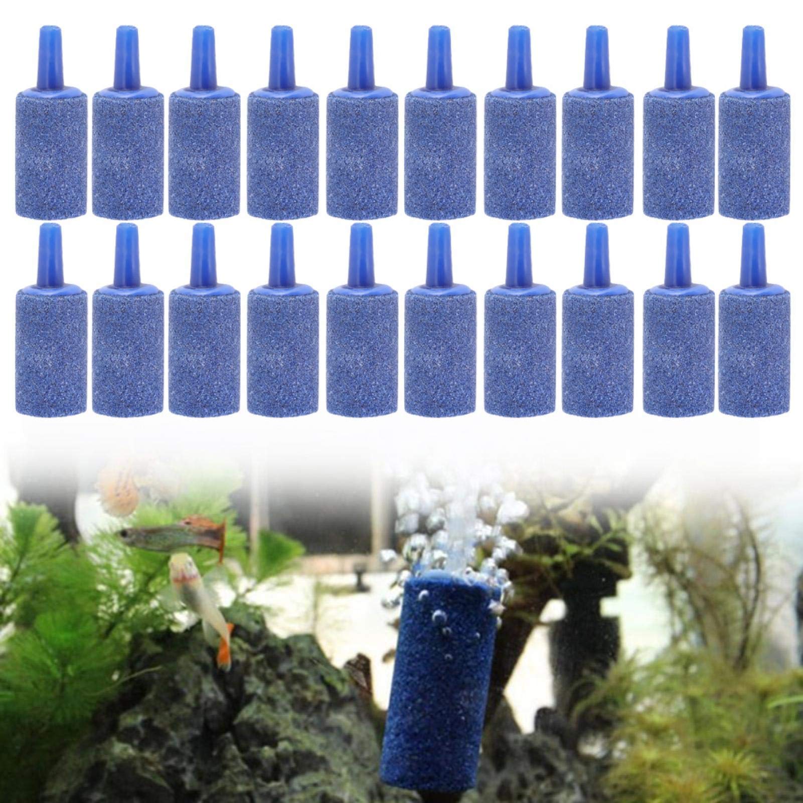 Dioche Cylinder Blue Bubble Stone - Premium Aquarium Air Stone for Fish Tank Aeration, Oxygenation & Decoration | Perfect for Freshwater & Saltwater Tanks, Aquatic Plants, and Pet Fish Habitats