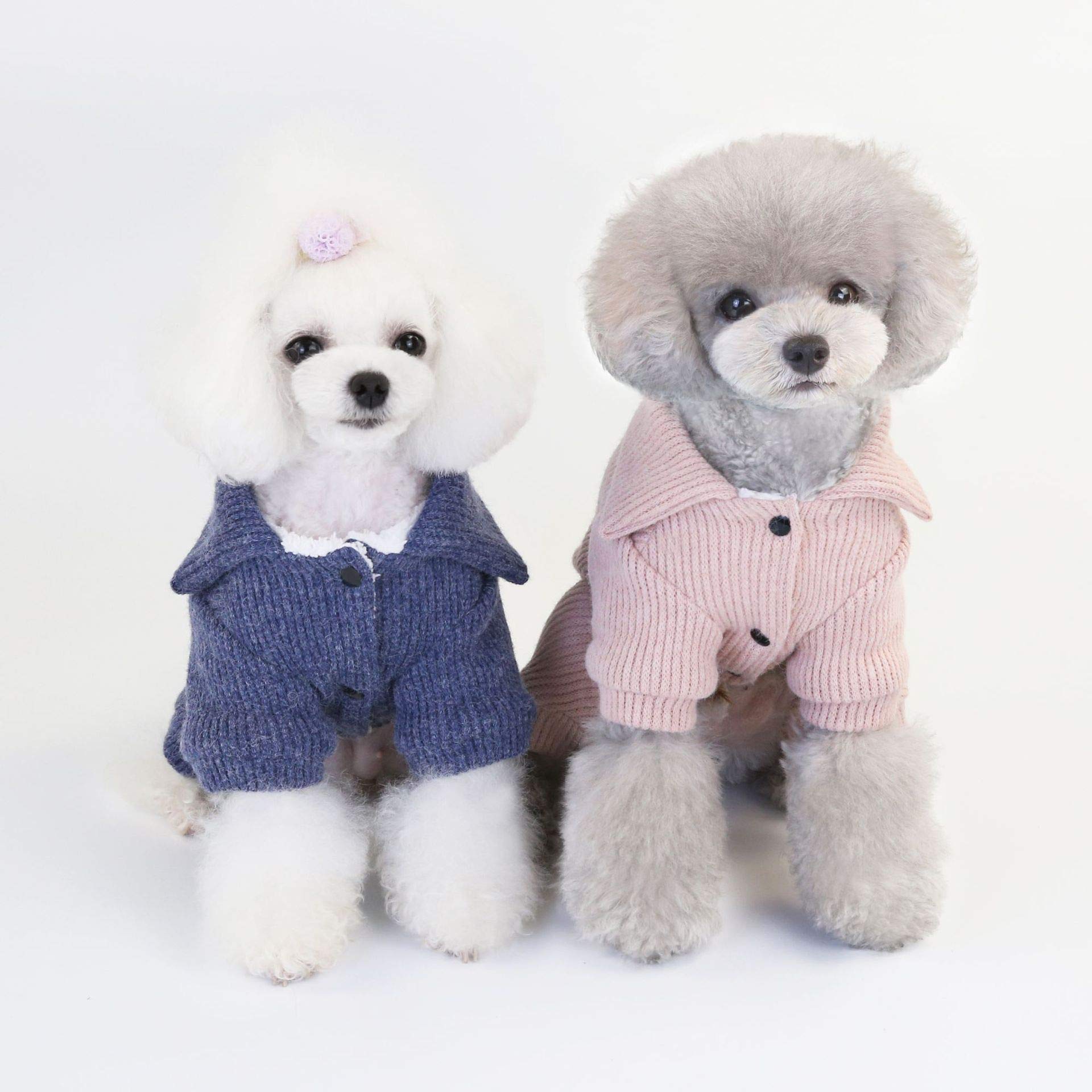 Warm Fleece Dog Sweater for Winter - Cozy 4-Leg Jumpsuit for Small & Medium Dogs & Cats - Blue XXL | Perfect for Outdoor Walks & Cold Weather