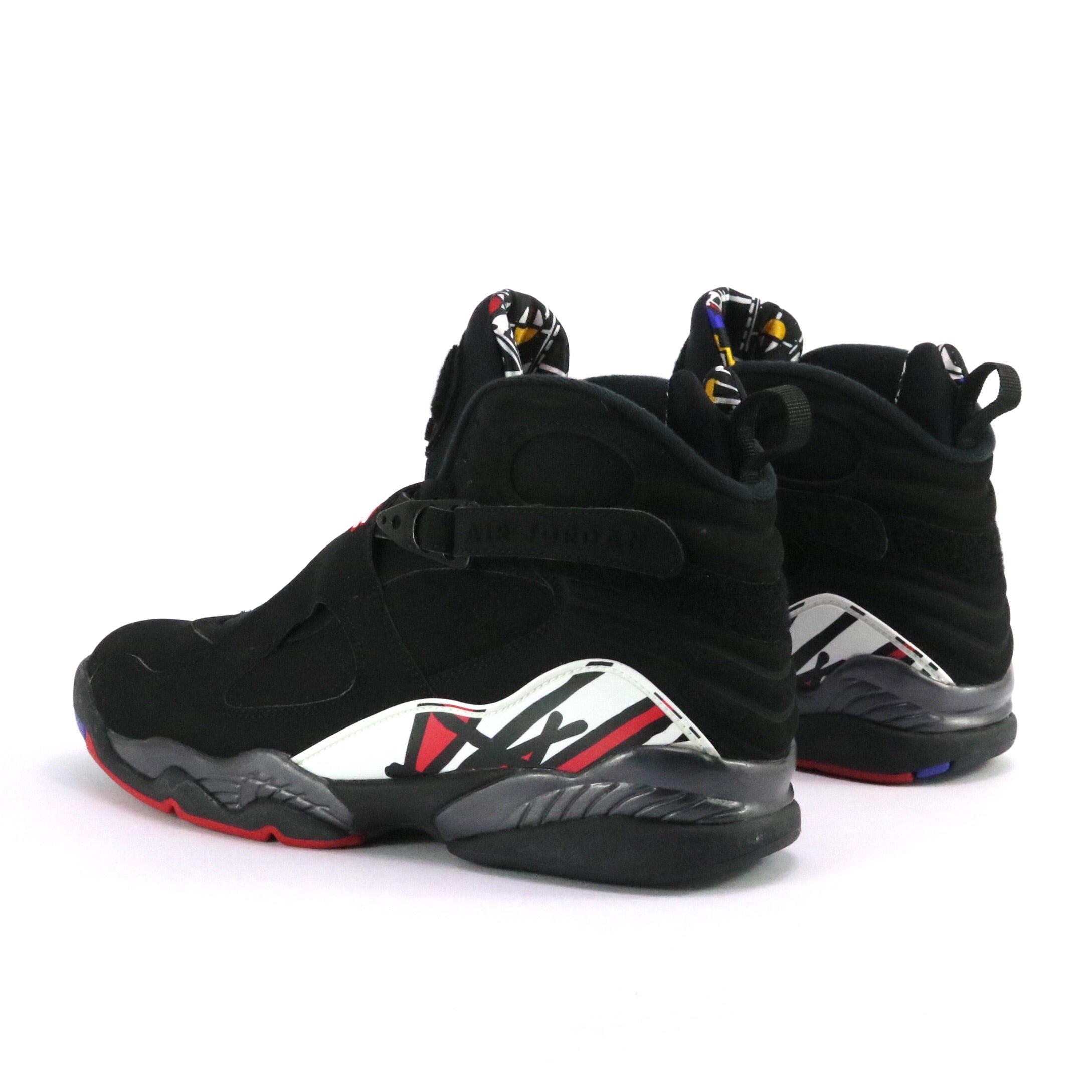 Air Jordan 8 Retro Playoff Basketball Shoes - Men's Black/Varsity Red/White Sneakers for Sports & Streetwear Fashion