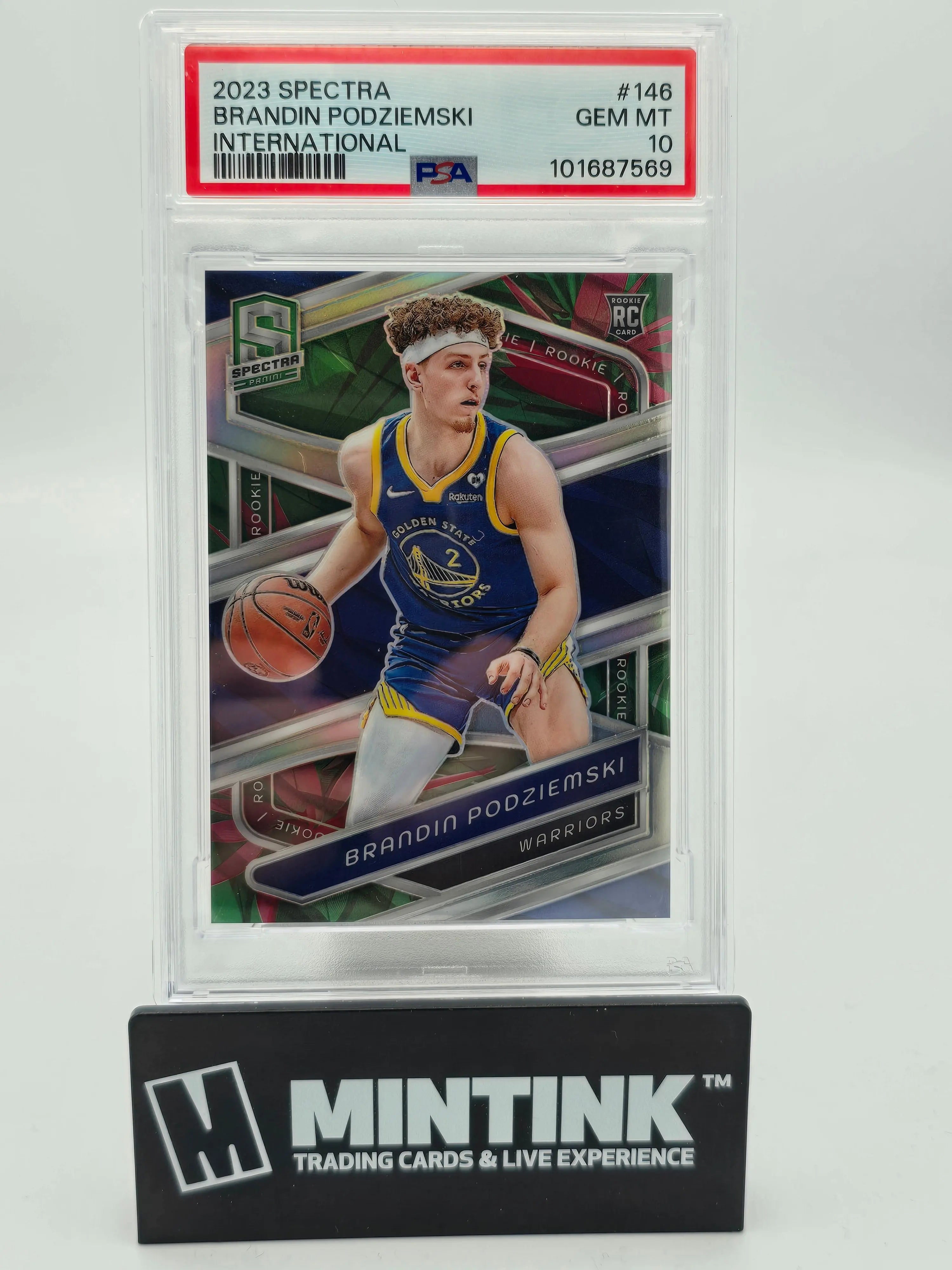 2023 Panini Spectra International Brandin Podziemski Rookie Card PSA 10 Gem Mint - Perfect for Basketball Card Collectors and NBA Memorabilia Enthusiasts