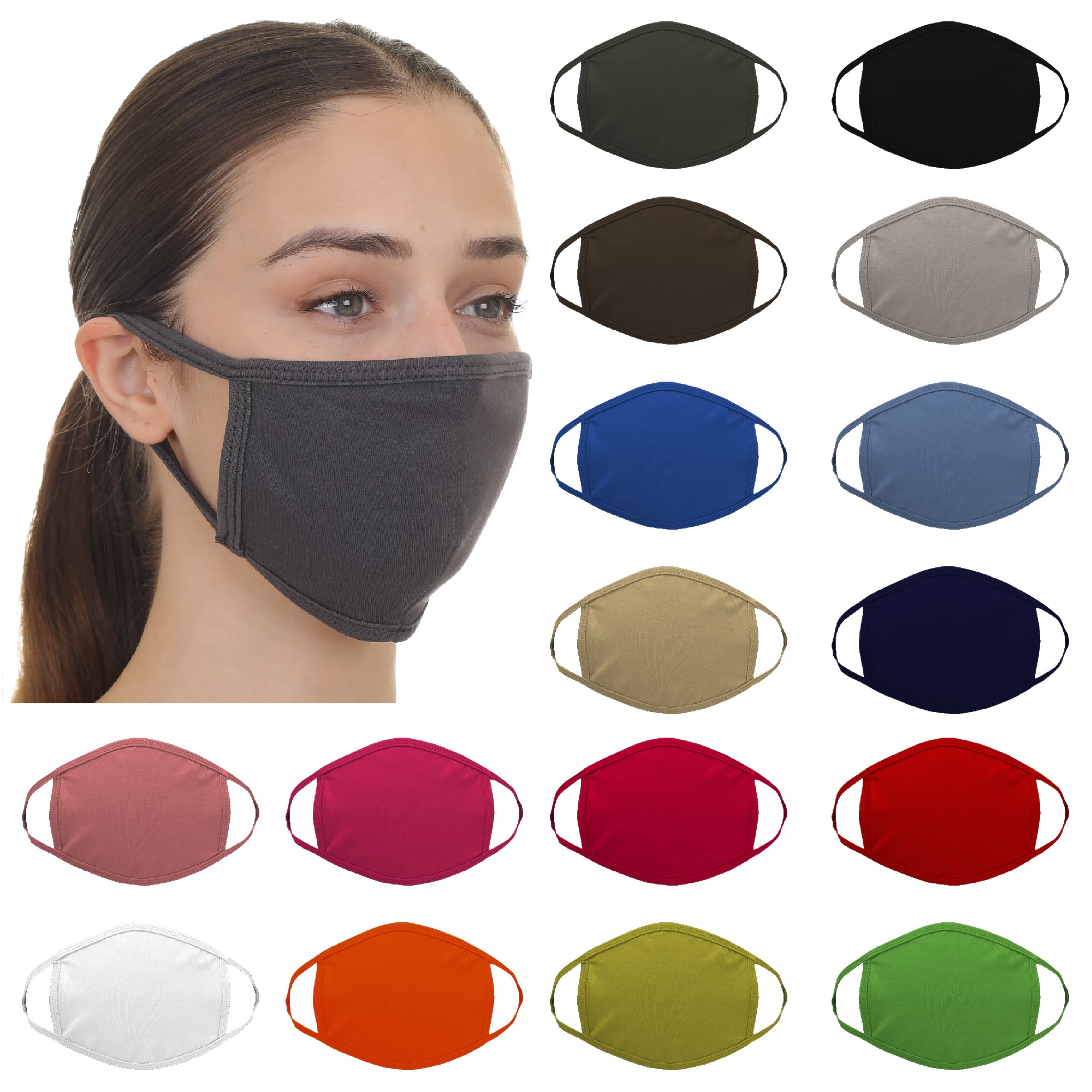 Reusable Cotton Blend Face Mask - Breathable & Washable Cloth Mask (50 Pack, Red) | Bulk Order Available | Perfect for Daily Use, Travel, and Outdoor Activities