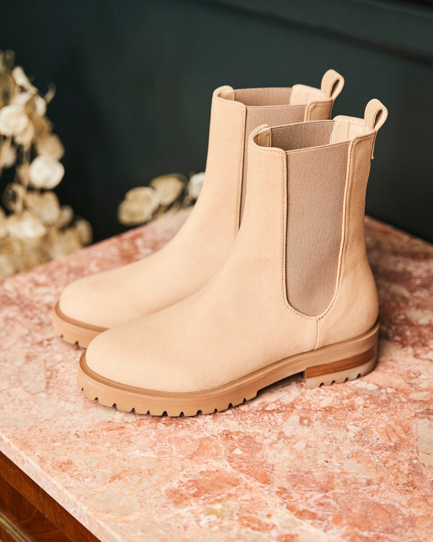 Chelsea Vegan Recycled Grain Suede Boots for Women - Comfortable Latte Brown Ankle Boots | Perfect for Fall, Winter & Casual Outfits