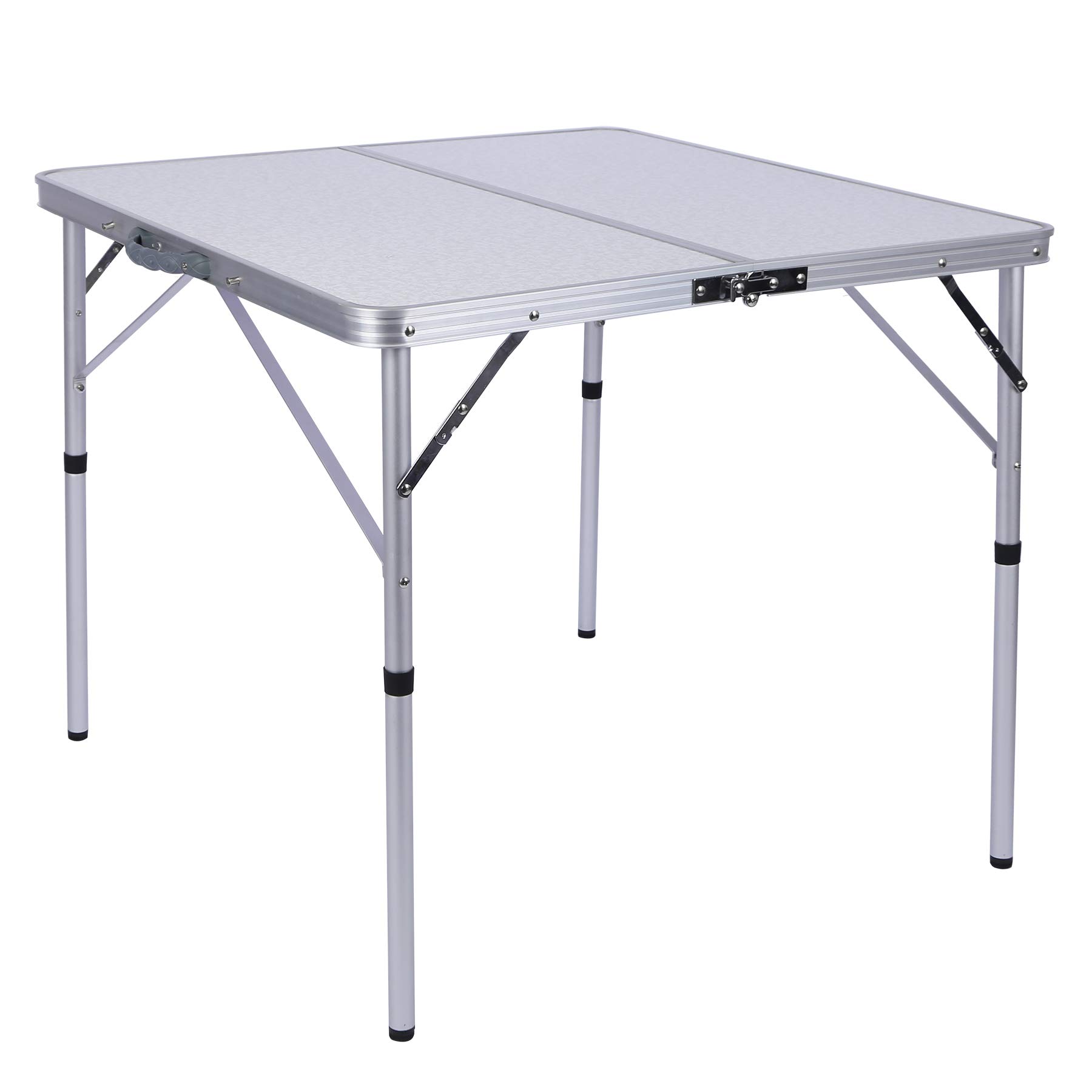 Portable Folding Card Table 32x32 Inch - Waterproof MDF Top, Lightweight Square Folding Table for Adults - Indoor & Outdoor Use - White - Perfect for Game Nights, Picnics, Camping and Parties