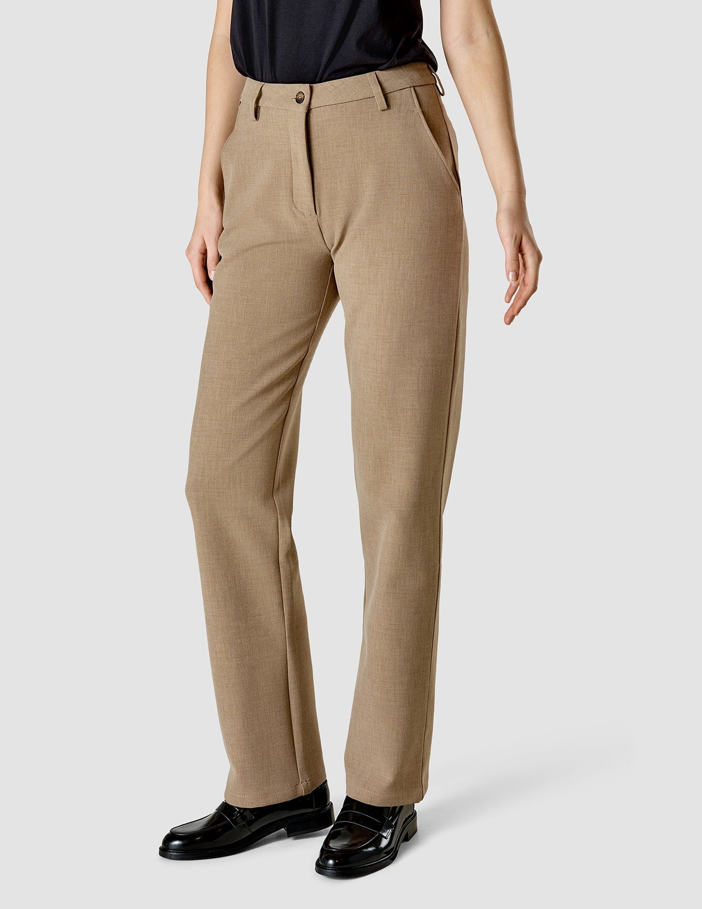 Best Straight Leg Pants for Women - Classic Cappuccino Color | Comfortable Office Wear & Casual Outfits