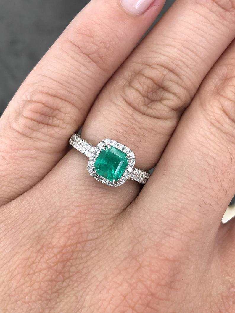 2.99tcw AAA Quality Emerald & Diamond Ring in 14K Gold - Elegant Jewelry for Weddings, Anniversaries & Special Occasions