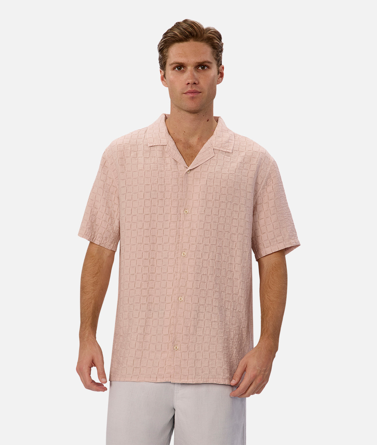 Ortigia Short Sleeve Shirt for Women - Dusty Pink Casual Summer Top | Perfect for Beach, Office & Everyday Wear
