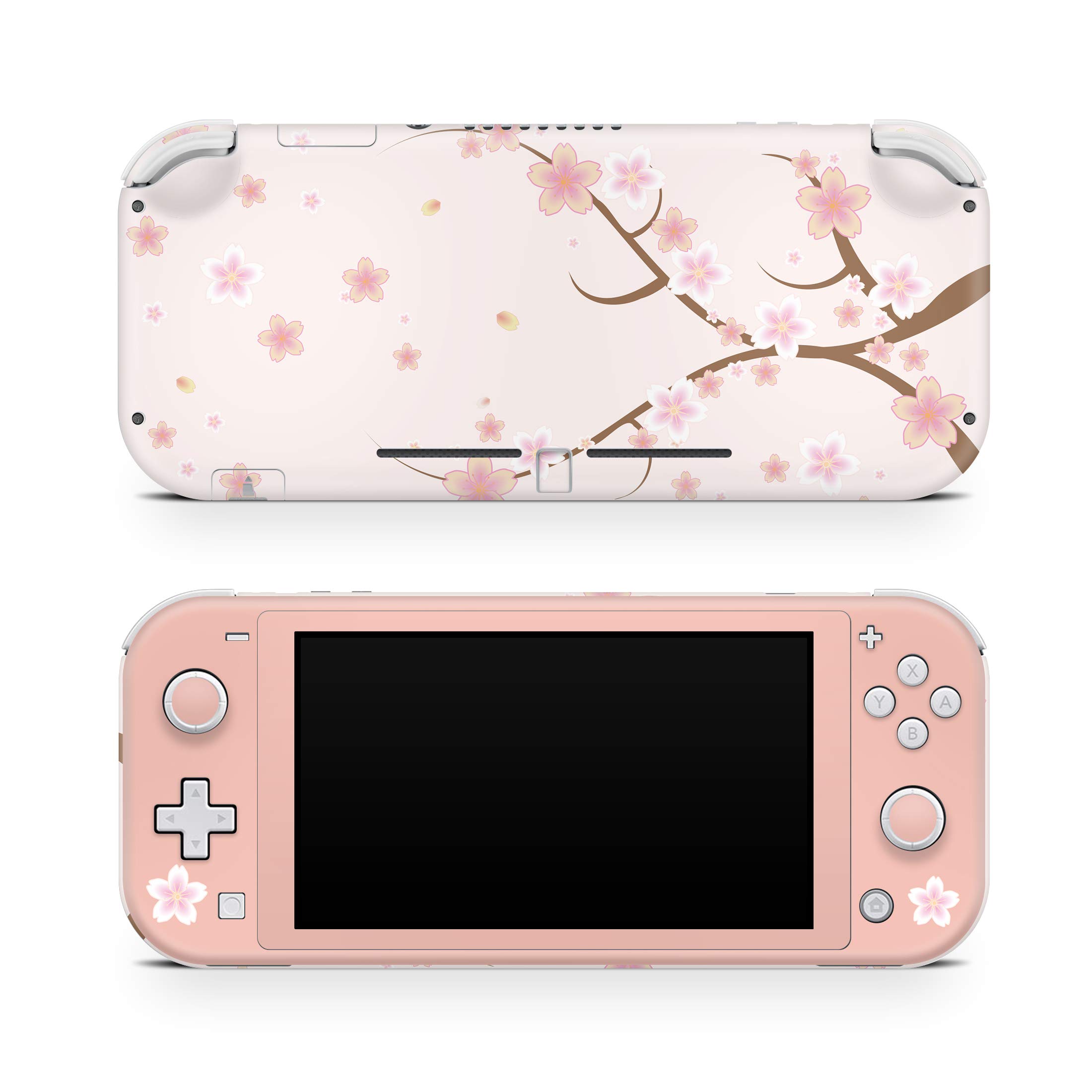 Japanese Cherry Blossom Decal Skin for Nintendo Switch Lite - Beige Color Premium 3M Vinyl Full Wrap Cover - Perfect for Gaming, Travel & Personalization