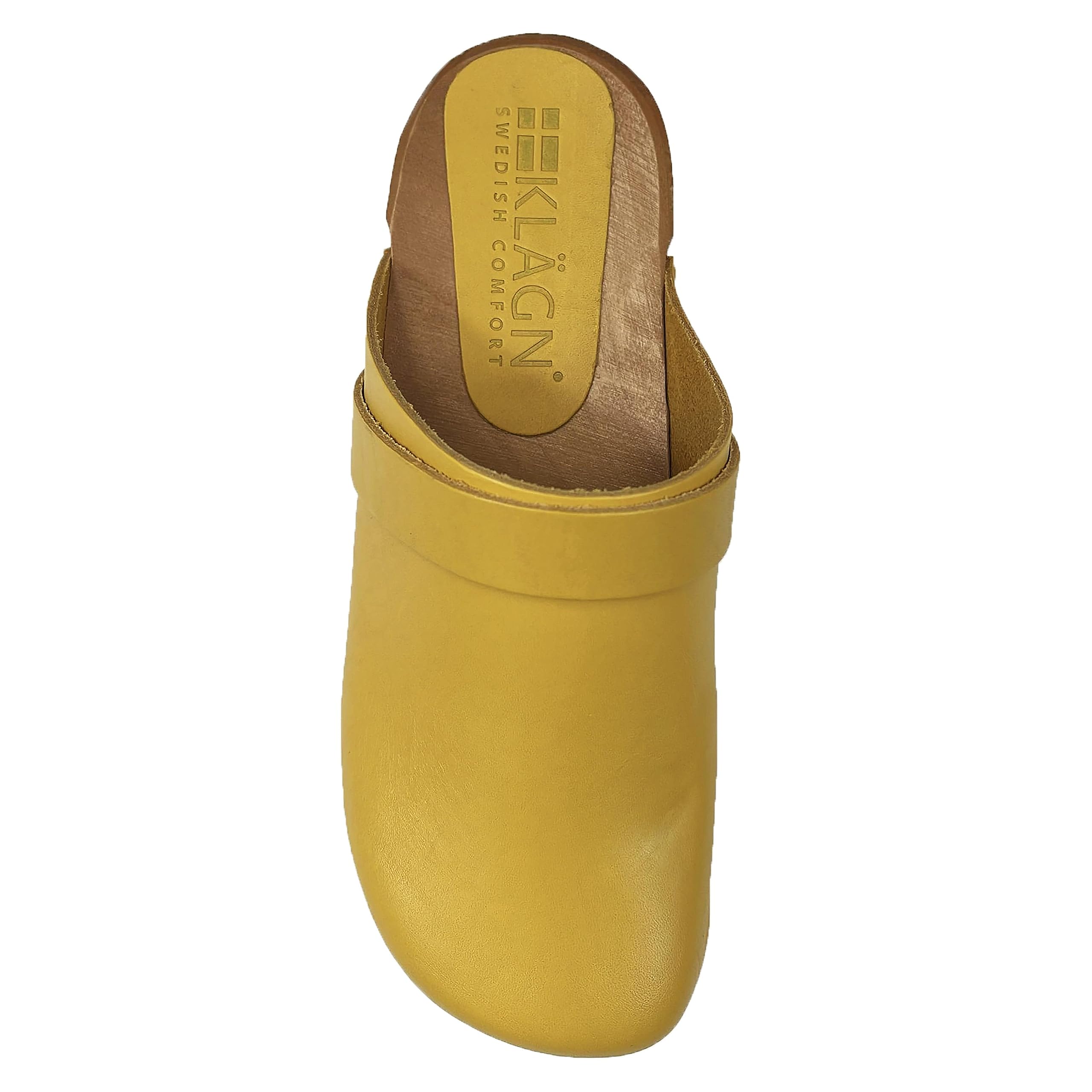KLÄGN Tuva Wooden Open Back Clogs with Grippy Leather Sole - Comfortable & Stylish for Home, Garden, and Casual Wear